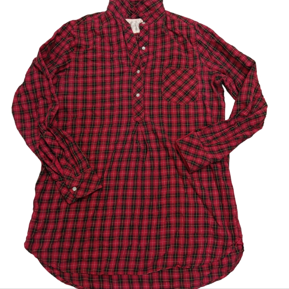 Victoria Secret Sleep shirt size med. Red and green plaid.